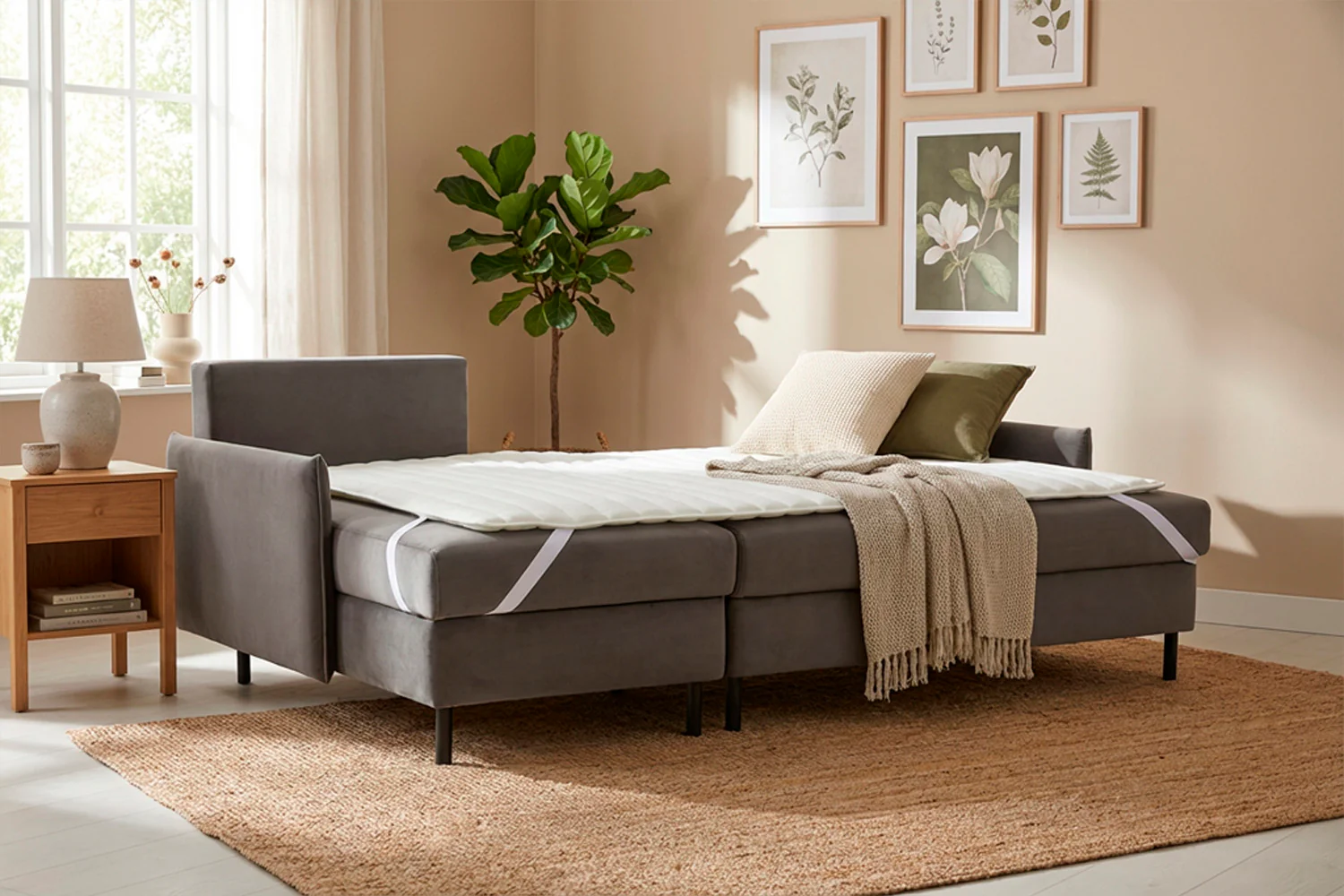 Model 12 Sofa Bed with Storage 3 Seater Left Chaise, Elephant - Image 6