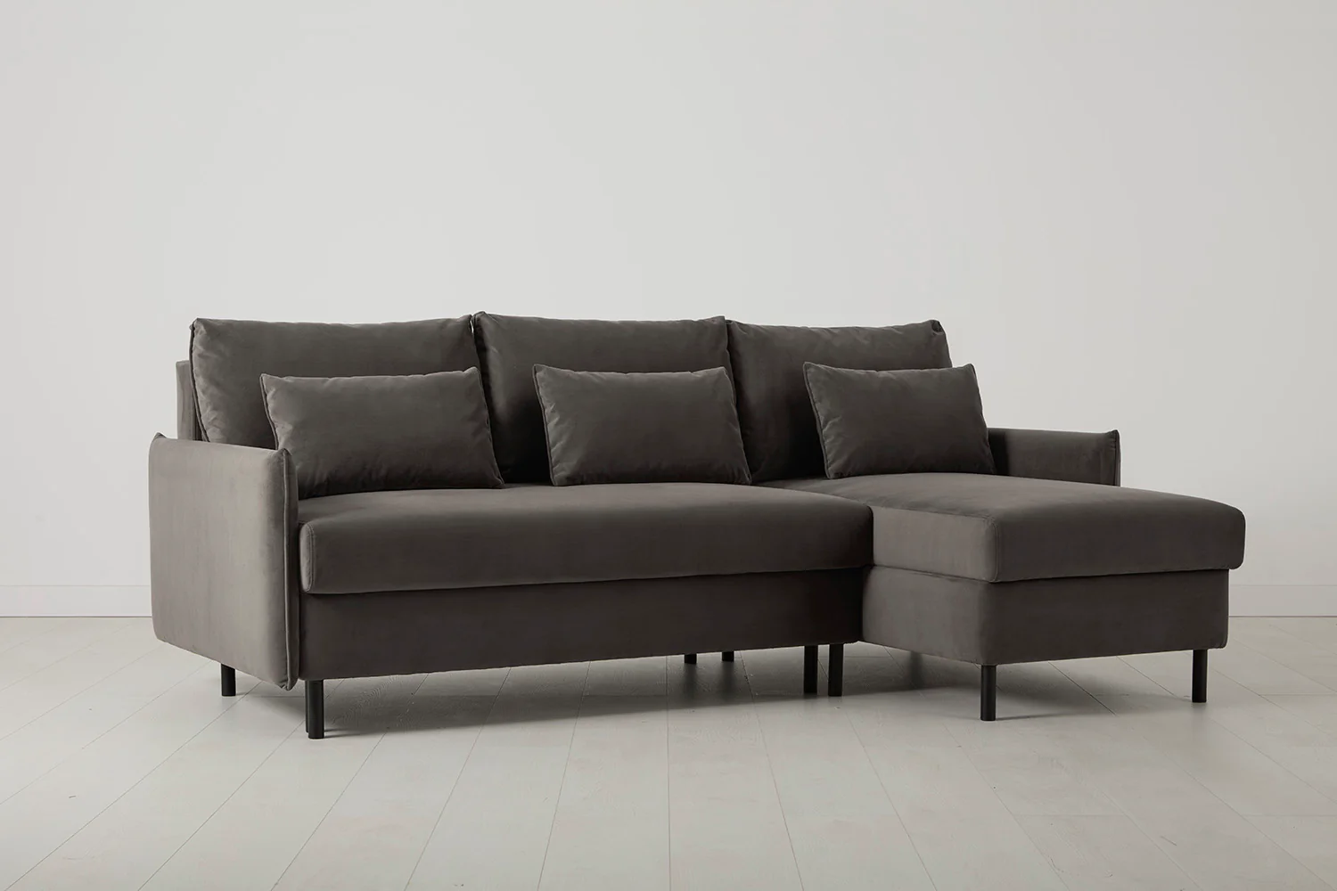 Model 12 Sofa Bed with Storage 3 Seater Right Chaise, Elephant - Image 4