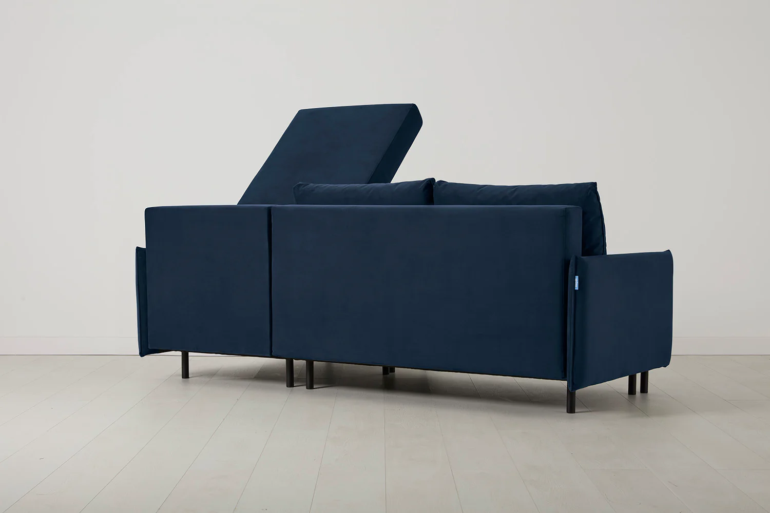 Model 12 Sofa Bed with Storage 3 Seater Right Chaise, Indigo - Image 7